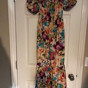 Floral Maxi Dress with Puff Sleeves